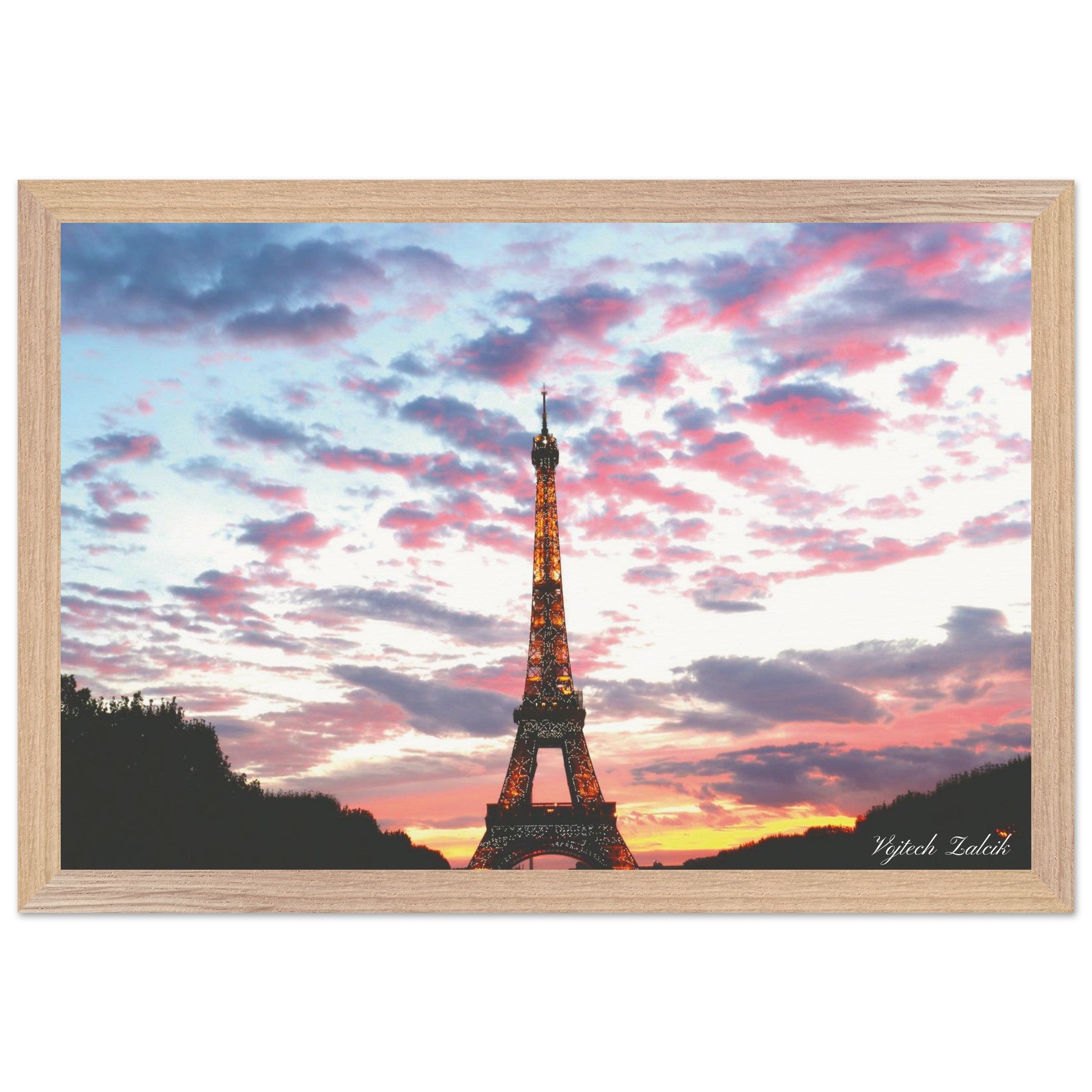 001-Eiffel Tower, Paris, France - Premium Wooden Framed Poster